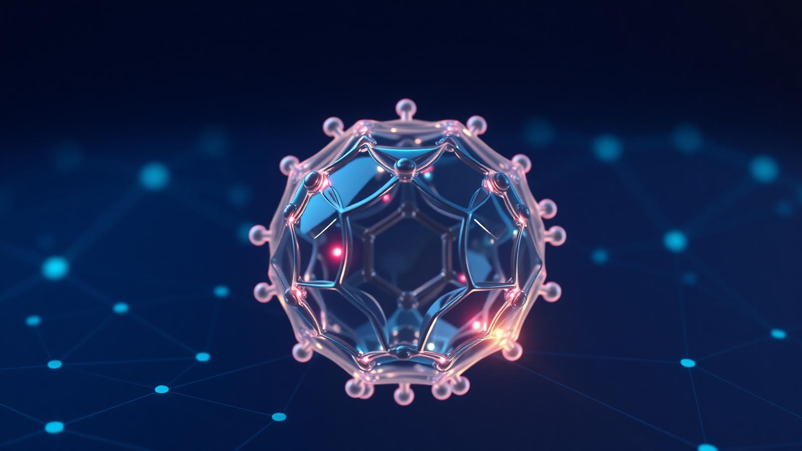 Abstract rendering of a BioCapZ protein nanocapsid particle